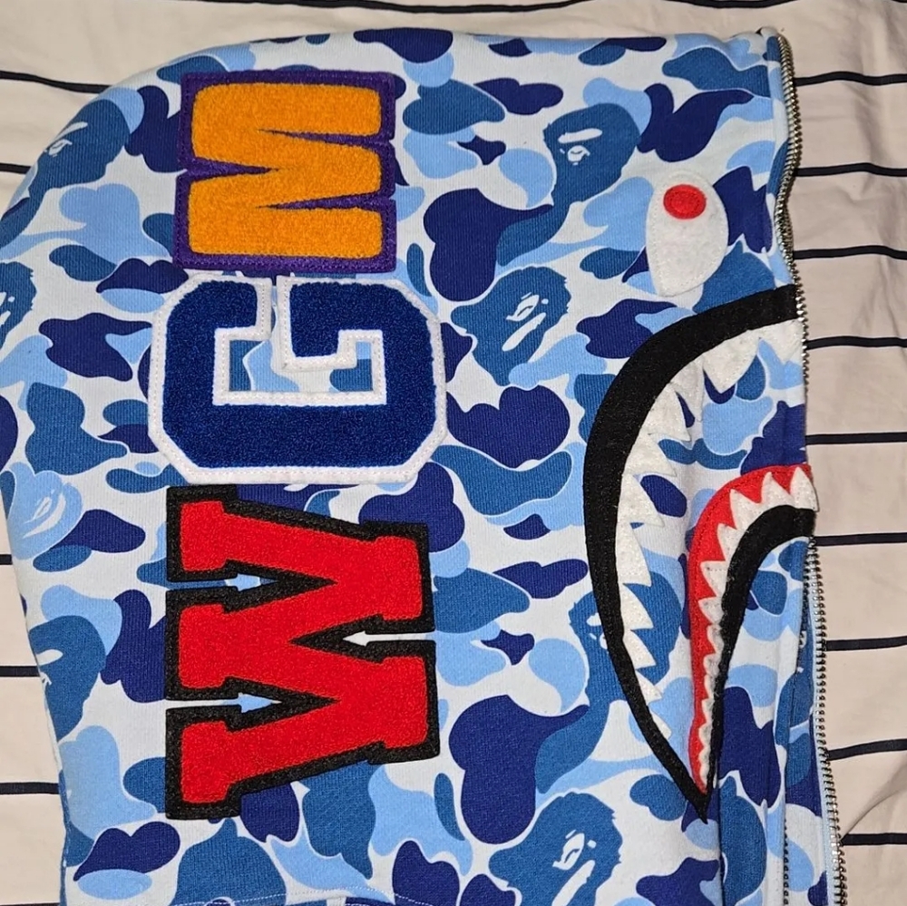 Blue Bape Shark Hoodie (Authentic)